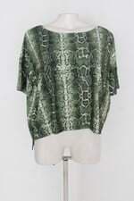 Blusa a colorida feminina verde estampada