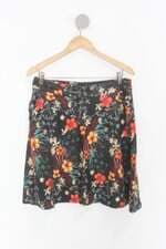 Saia c&a feminina preta floral