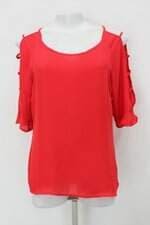 Blusa feminina vermelha com Transparência