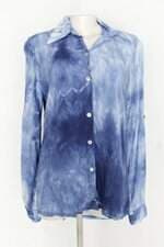 Camisa maria mineira feminina azul com Degradê e Barra Mullet