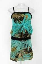 Vestido club soda feminino estampado com Recortes e Pregas