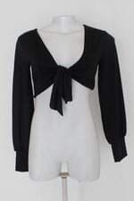 Blusa cropped feminina preta