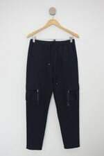 Calça de tecido casual feminina azul