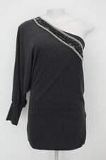 Vestido feminino cinza com Aplique