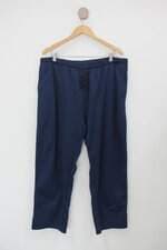 Calça de tecido feminina azul
