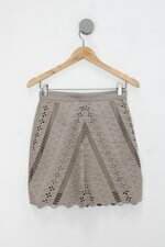 Saia h&m feminina marrom com Recortes