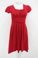 Vestido feminino vermelho com Pregas