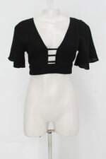 Blusa cropped feminina preta