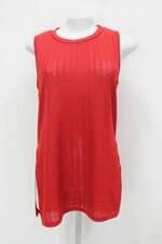 Blusa de tricot feminina vermelha com Fenda