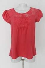 Blusa feminina coral com Renda
