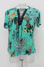 Blusa feminina verde estampada