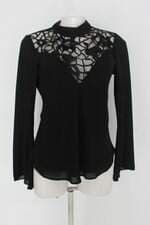 Blusa sulmar & tacris feminina preta com Renda