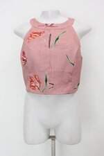 Regata feminina rosa estampada com Bojo