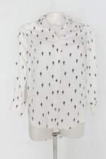 Camisa amaro feminina branca estampda com Barra Mullet