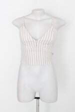 Blusa cropped nxt lvl feminina off-white listrado