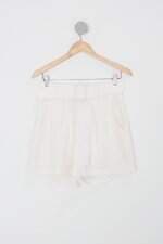 Shorts desnude feminino off-white com Forro e cinto