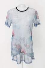 Blusa oh boy ! feminina estampada com Fenda e Transparência