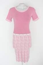 Vestido midi  feminino rosa estampado 