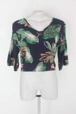 Blusa dange feminina azul estampado 