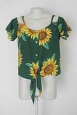 Blusa feminina verde floral 