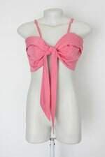 Top feminino rosa com Franzido e Laço