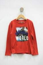 Camiseta manga longa Infantil tip top laranja com silk