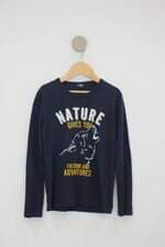 Camiseta manga longa Infantil azul