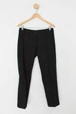 Calça de tecido feminina preta listrada