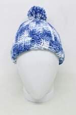 Touca Infantil azul estampada com pom pom 