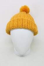 Touca Infantil laranja com pom pom 