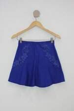 Saia feminina azul com Bordado