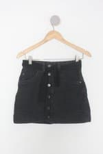 Saia Jeans c&a feminina cinza com Faixa na Cintura