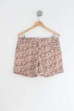 Shorts open up feminino bege estampado 