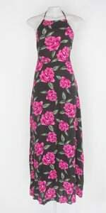 Vestido feminino preto floral 