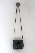 Bolsa Tiracolo  de palha feminina verde mesclado