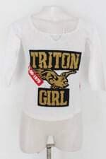 Blusa triton feminina branco com Bordado