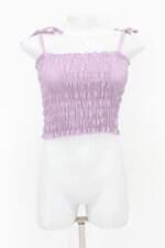 Blusa cropped feminina lilás com Franzido