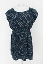 Vestido feminino azul com poás 