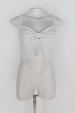 Top grão pimenta feminino branco