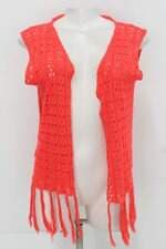 Colete feminino laranja de tricot 