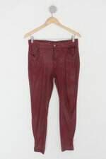 Calça de tecido feminina vinho