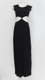 Vestido feminino preto com Recortes