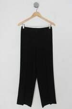 Calça de tecido feminina preta estampada