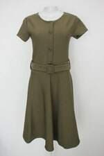 Vestido feminino verde com Faixa na Cintura