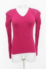 Blusa feminina rosa com Renda