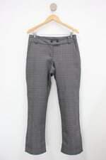Calça de tecido santa rainha feminina cinza estampada