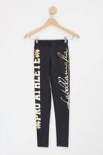 Calça Legging la bella mafia feminina preta com Silk