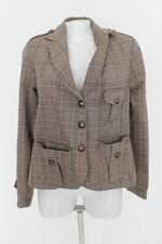 Blazer prefixo feminino xadrez com Ombreira e Forro