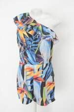 Macaquinho feminino estampado com Babado