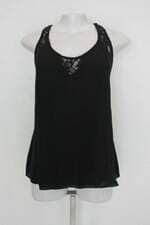 Regata costume feminina preta com Renda